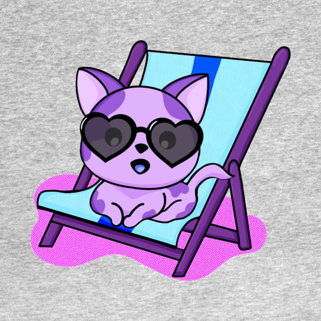 Purple Beach Dog by Midnight Pixels